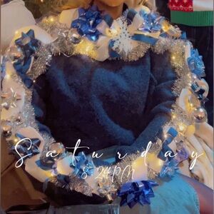 Light-Up Wreath Christmas Sweater-Will Ship in 24hrs!